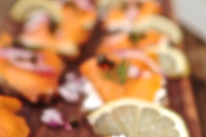 Smoked Salmon On Rye Bread Canape