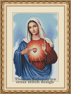 immaculate heart of mary cross stitch