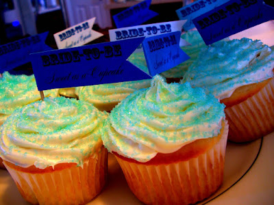 Something Blue Bridal Shower Cupcake Flags