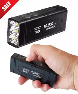 Brightest flashlight with built-in battery (10000 Lumens)