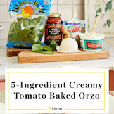 5-Ingredient Creamy Tomato Baked Orzo