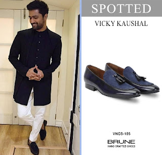 Vicky Kaushal in leather apron toe tassel slip-on shoes by brune