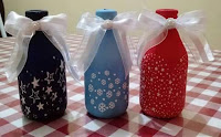 Botellas de vidrio decoradas