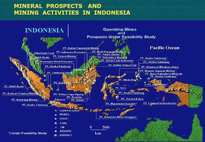 peta pertambangan mineral di Indonesia