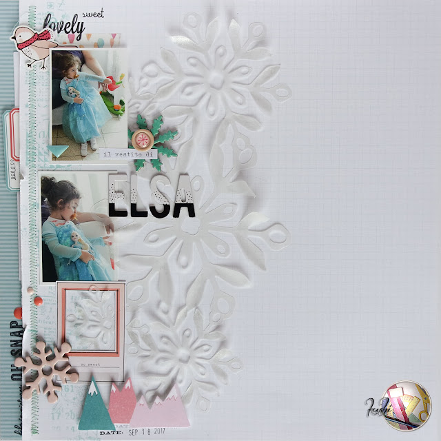 scrapbook layout | "il vestito di Elsa" by kushi per Scrappiamo Insieme www.kkushi.com