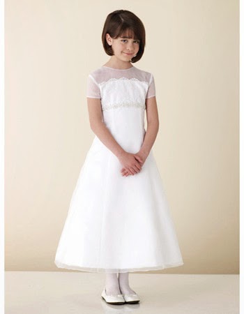 A-Line Illusion Sleeveless Ballerina Satin Organza Lace Beading Flower Girl Dress