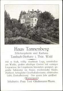 Propaganda da Tannenberg Haus com benefícios para saúde
