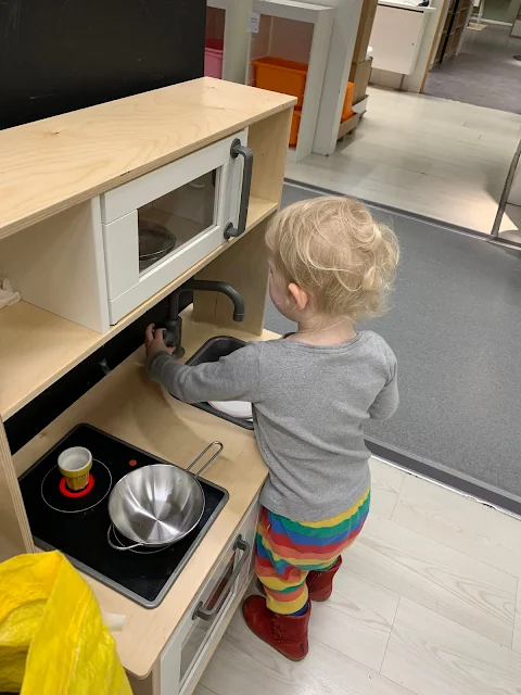 Ikea play kitchen in the kitchen