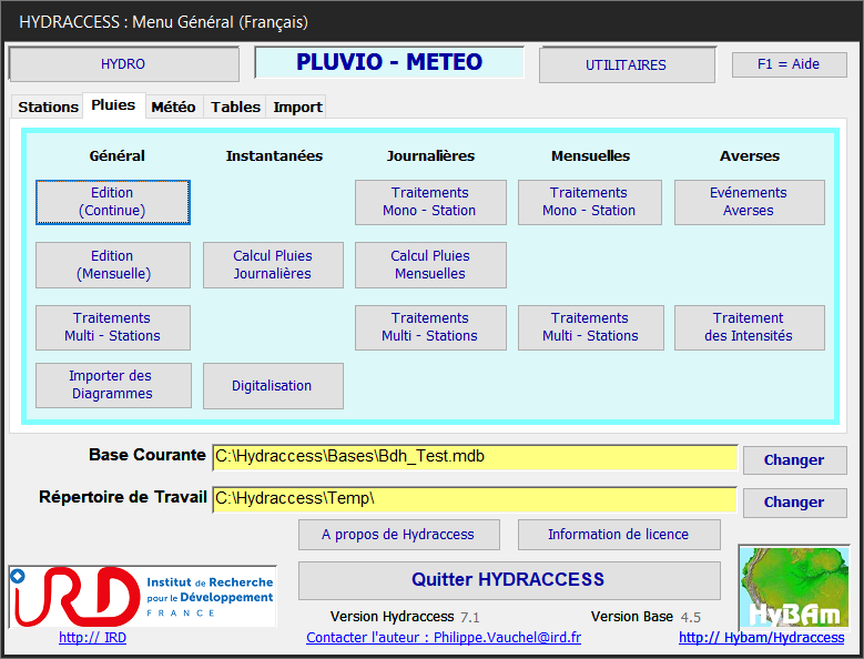 Hydraccess : Logiciel de traitement  des données hydrologiques