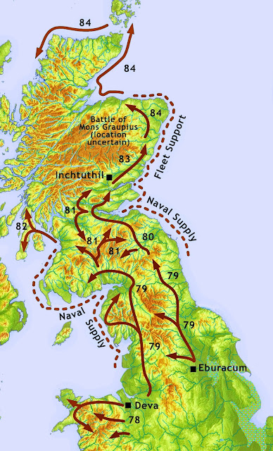 Roman maximum conquests in Britain