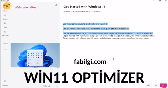 Windows 11 Optimize Etme Programı İndir Kullanım Yeni