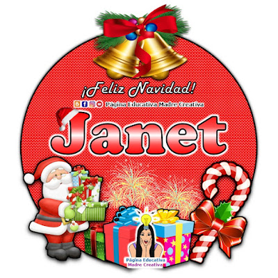 Nombre Janet - Cartelito por Navidad