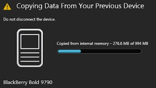 Transfer BB10 dengan Blackberry Link - Step 3