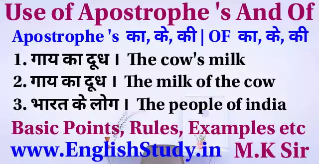 Apostrophe Apostrophe S Ke Meaning Rules Examples In Hindi Apostrophe Apostrophe S Ke Meaning Rules Examples In Hindi