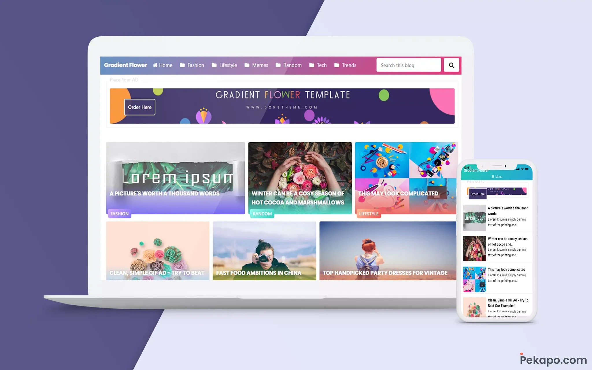 Gradient Flower Resposive Blogger Template