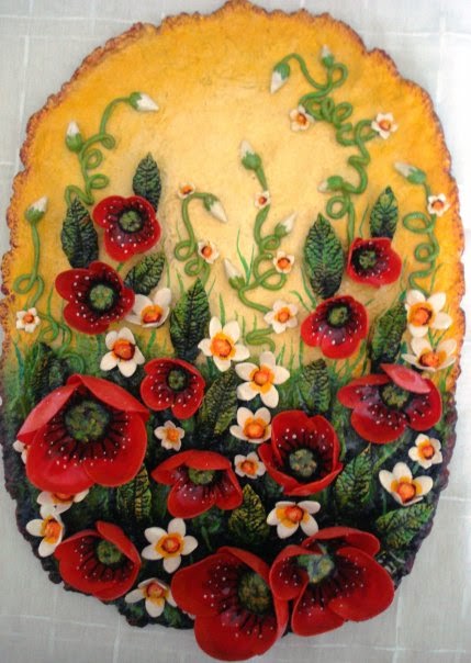 çiçek kabartmalı seramik rölyef aynalar (flower embossed mirror bas-relief)