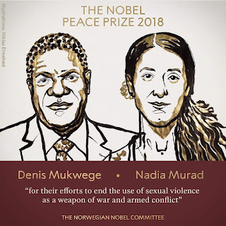 GAPFs pressmeddelande ang Nobelpriset till Nadia Murad och Denis Mukwege:  Dags att uppmärksamma sexuellt våld inom hederskulturen! Grattis till modiga Nadia och Denis och även alla andra med civilkurage mot sexuellt våld! Mvh Sara M