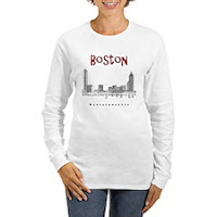 Boston skyline with previously named as John Hancock Tower and Prudential Building. Store: cafepress.com/Boston_MA4