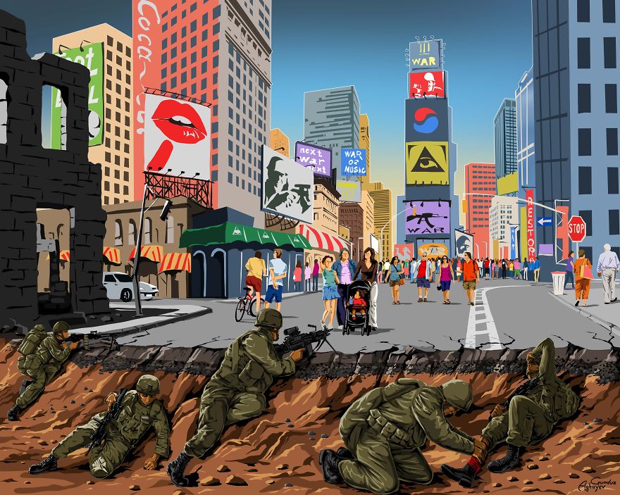 Powerful Satirical Illustrations Show What War Really Looks Like