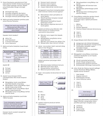 Koleksi soalan: Sejarah SPM set 2 Utusan