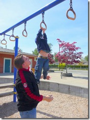 Byron on monkey bars