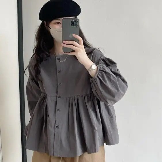 Solid Folds Puff Sleeve Blouse Purchase on Amazon & Aliexpress