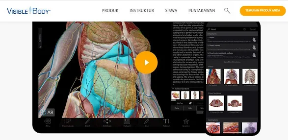 Visible Body ( Human anatomy atlas 2022+) adalah aplikasi Atlas Anatomi Manusia dan referensi serta media belajar tubuh manusia 3D terlengkap yang mudah digunakan dengan akses seluler dan web lintas platform seperti ponsel, tablet, atau laptop, selain itu tersedia berbagai artikel untuk guru dan siswa yang menarik.