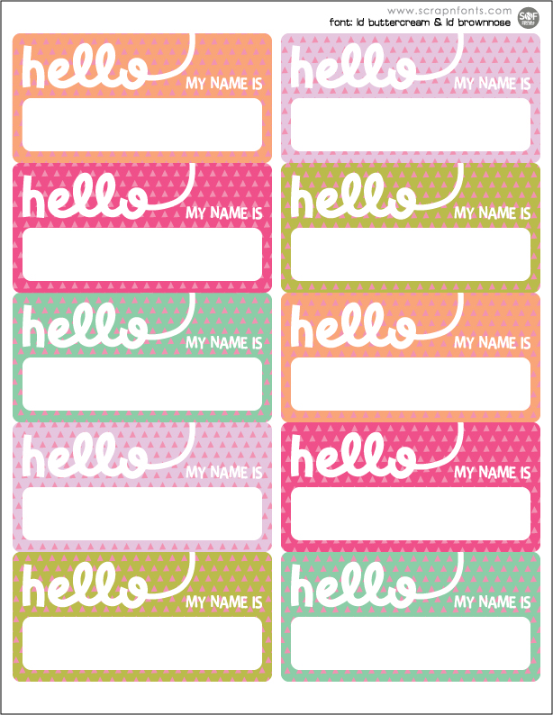 fontaholic freebie friday hello name tags