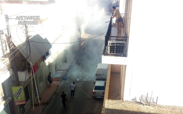 Πυρκαγιά σε επιχείρηση παρασκευής αντισηπτικών στο Άργος - Παραλίγο να τιναχτεί η γειτονιά στον αέρα
