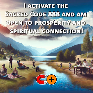 "I activate the Sacred Code 888 and am open to prosperity and spiritual connection."