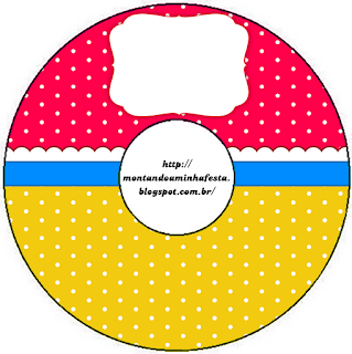 Red, Light Blue and Yellow Free Printable CD Labels.