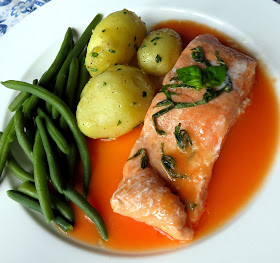 Steamed Sea Trout with a Ginger & Tomato Sauce