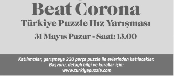 Beat Corona Türkiye puzzle hız yarışması