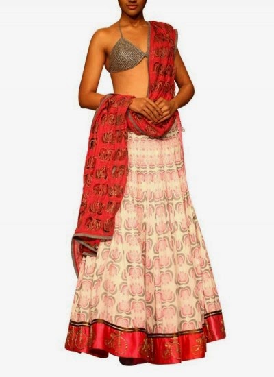 Lotus Printed Lehenga Set | Indian Designers | Indian Designer