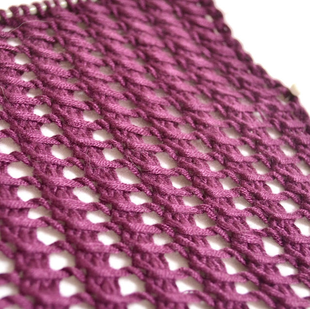 Wrapped Lace Openwork Columns Knit Stitch Tutorial