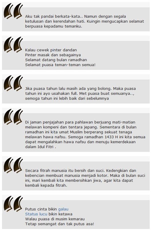 BBM dan SMS Ucapan Selamat Puasa Ramadhan