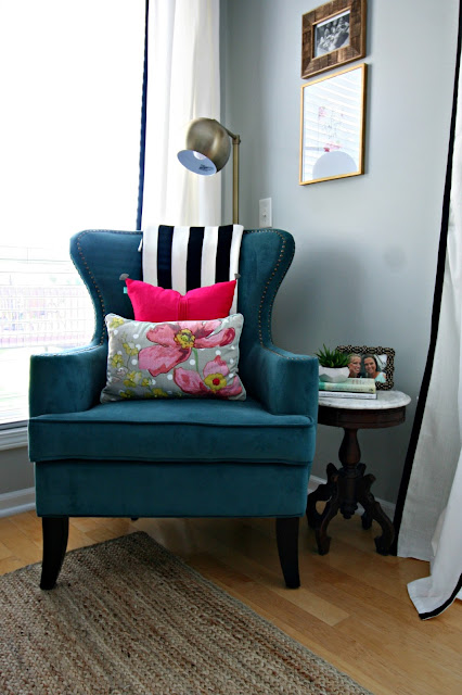 living room corner with olie pillow ikea throw and world market chair