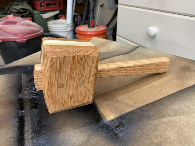 Woodworking Mallet made from Red Oak and Poplar