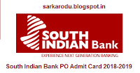 South Indian Bank PO Admit Card