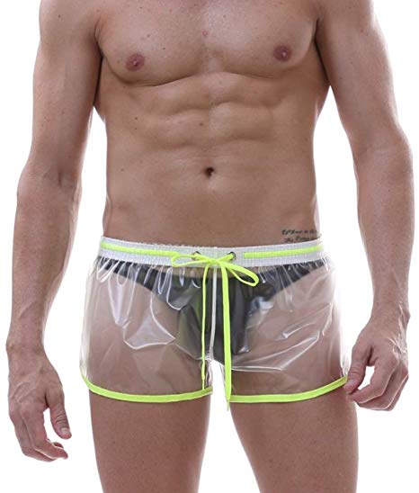 Men's Fashionable Transparent Waterproof Beach Shorts Swim Trunks 