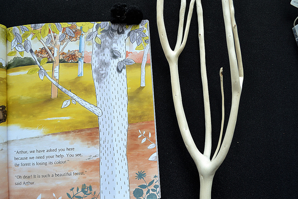 a natural branch woth no colour for the personalised book the tree the key and me