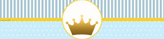 Crown in Light Blue Free Printable Labels.