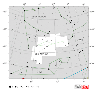 IAU: Карта на съзвездието Малък лъв | Leo Minor