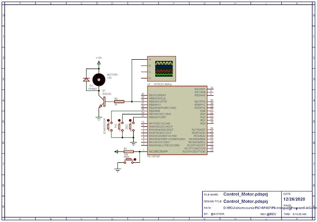 PIC16F887 IOCB in motor control example using MikroC