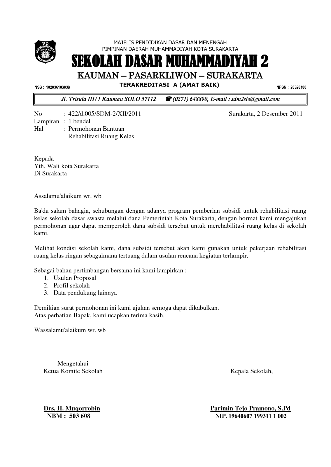 Contoh Surat Hebahan Program