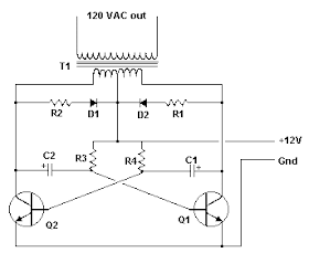 12V to 120V Inverter Circuit Diagram