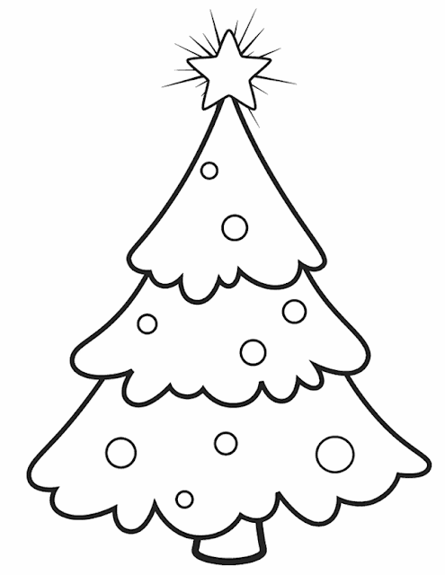 easy Christmas tree coloring pages 6