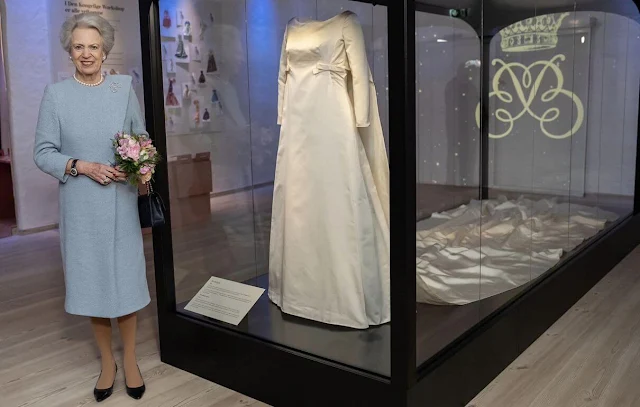 The Princess’s gala dresses, wedding dress, evening gowns, birthday dresses designed and sewn through the years by Jørgen Bender