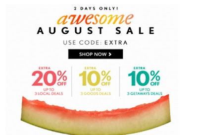 Groupon Awesome August Sale Up To 20% Off Promo Code