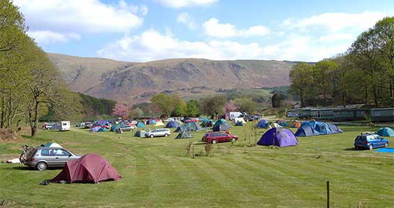 Mountains and campsite